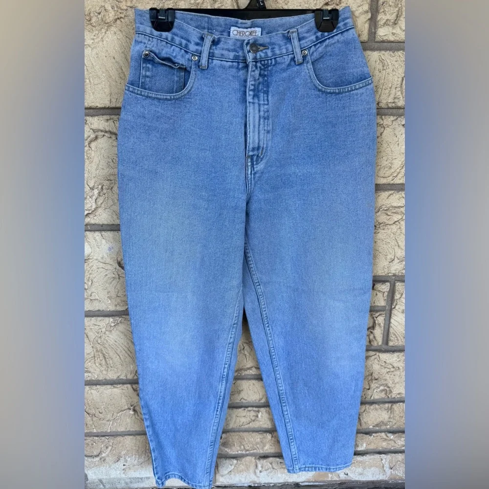 Cherokee Mom Jeans High Rise Blue Vintage 80’s 90’s Size 10 P Original Mom Jeans